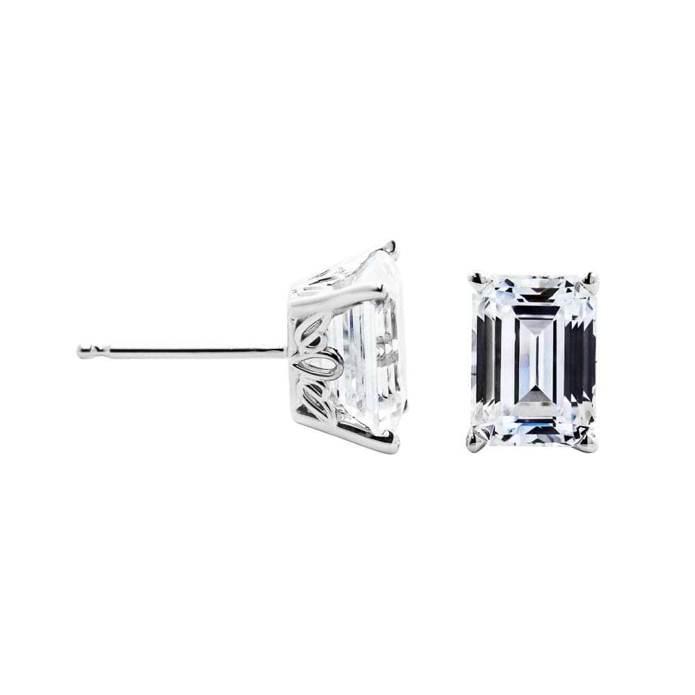 Emerald Certified Lab Grown Diamond Filigree Scroll Stud Earrings