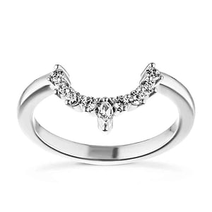 Estelle Wedding Band recycled diamonds recycled 14K white gold