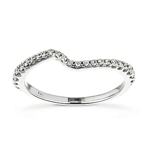  Accented diamond curved wedding band.