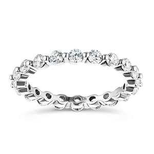 Flux diamond eternity band with 1ct recycled accenting diamonds in 14k white gold