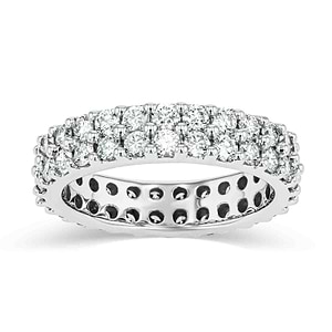 double eternity band ring in 14k white gold