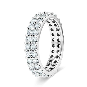 double eternity band ring in 14k white gold