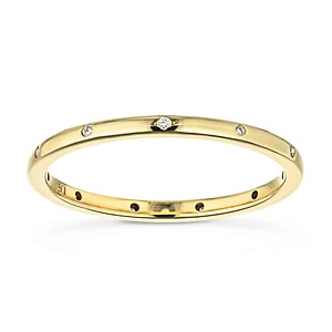 Zaniyah Round Lab Grown Diamond Accent Burnished Station Eternity Band