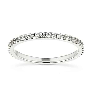  Diamond accented wedding band in recycled 14K white gold