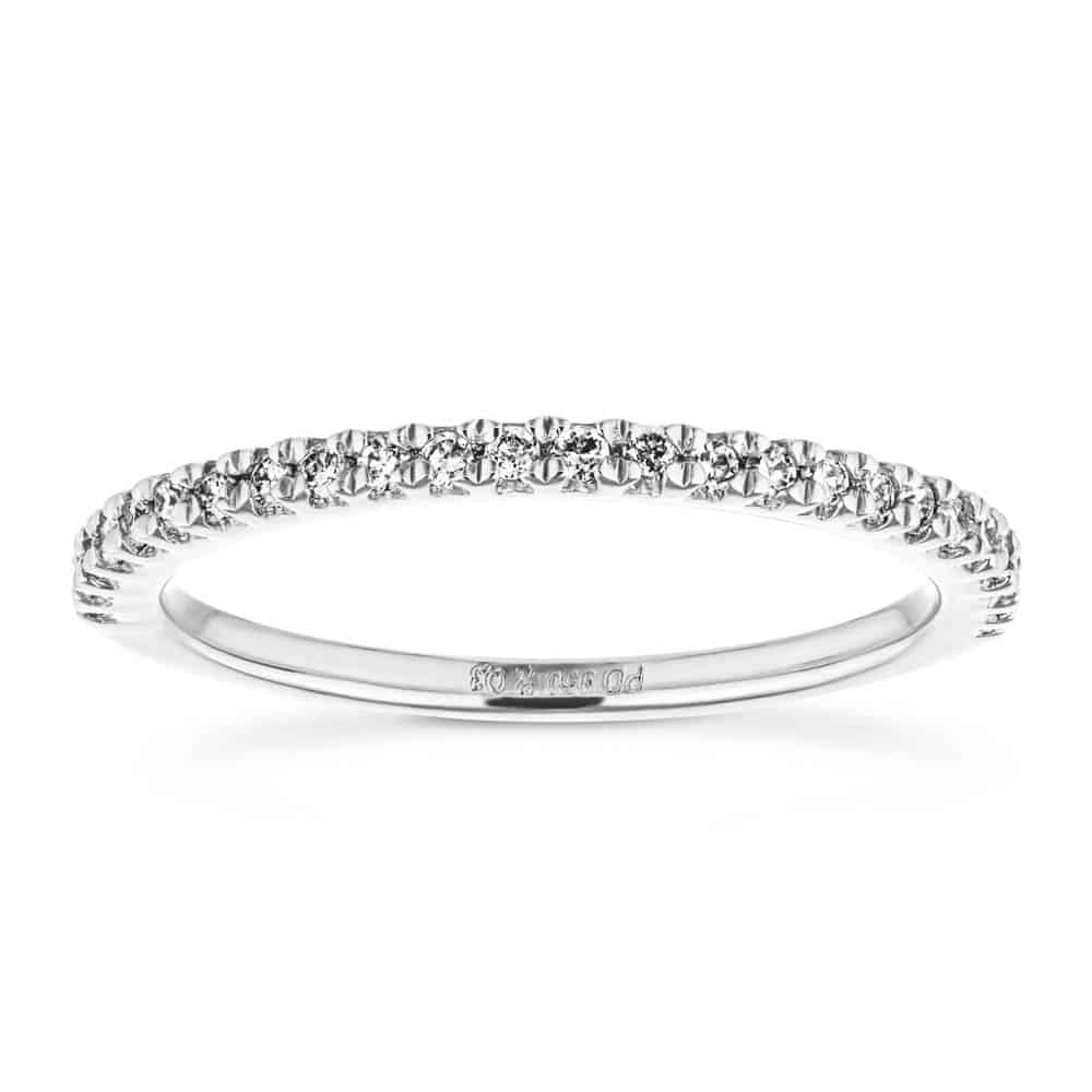 Idyllic diamond accented wedding band in recycled 14K white gold | matching wedding band Diamond accented wedding band in recycled 14K white gold