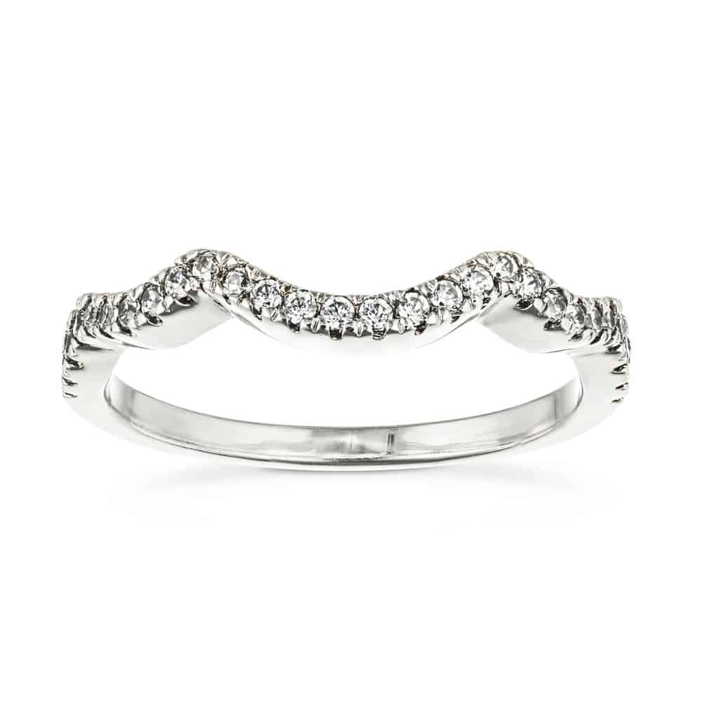 Curved diamond accented wedding band made to fit the Infinity Engagement ring | Curved diamond accented wedding band made to fit the Infinity Engagement ring