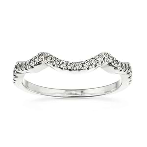  Curved diamond accented wedding band made to fit the Infinity Engagement ring