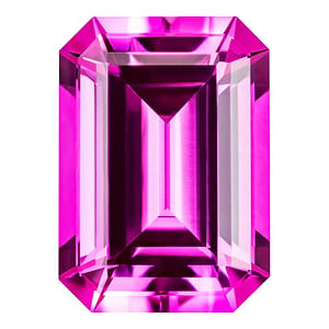 MD Fixed Emerald Cut Side Stones 0.7ct x 2 (6x4mm) - Pink Sapphire