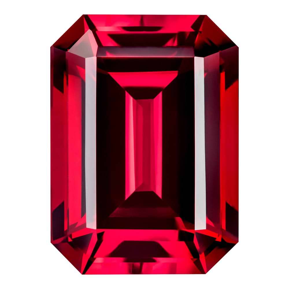 MD Fixed Emerald Cut Side Stones 0.7ct x 2 (6x4mm) - Ruby