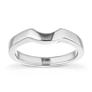  Lucy curved wedding band recycled 14K white gold Lucy Engagement ring