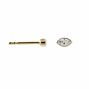 Marquise Bezel Set Lab Grown Diamond Stud Earrings in 14k Yellow Gold
