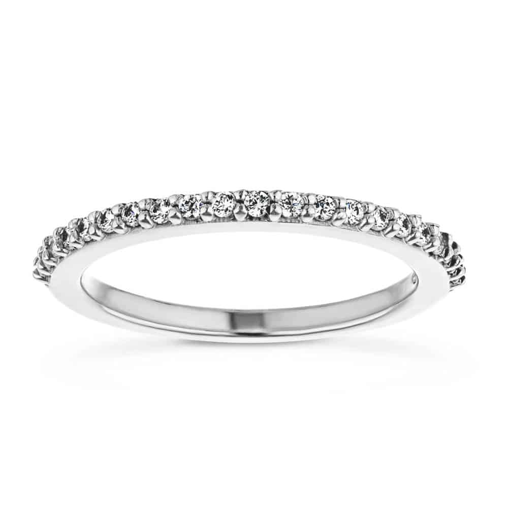 Diamond accented wedding band in recycled 14K white gold made to fit the Milky Way Engagement Ring | Diamond accented wedding band in recycled 14K white gold made to fit the Milky Way Engagement Ring
