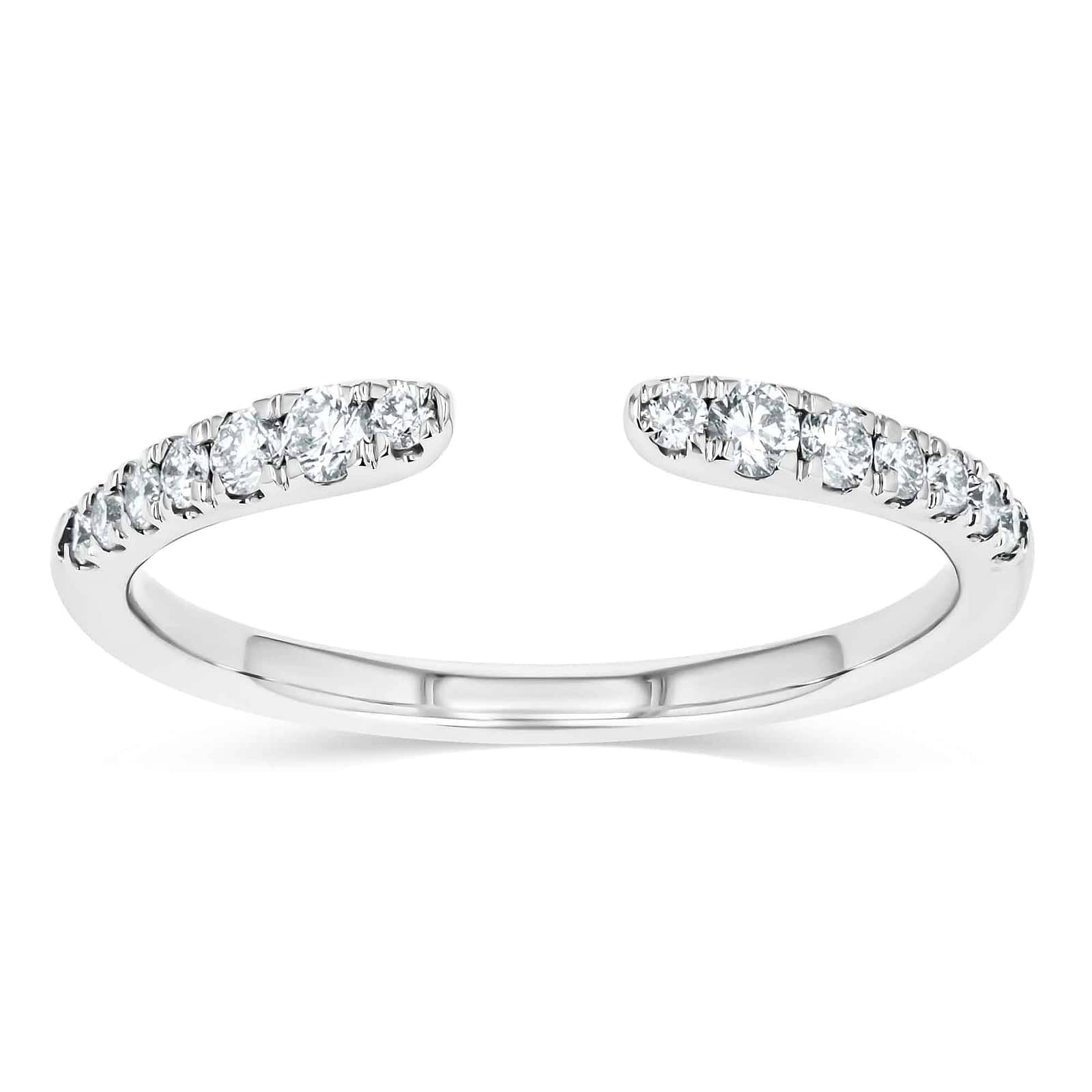 Shown in 14K White Gold|lab grown diamond open band in 14k white gold