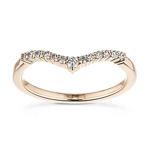 Penelope V shaped wedding band accenting diamonds recycled 14K rose gold