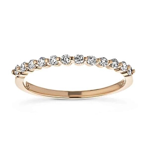  Diamond accented wedding band in recycled 14K rose gold