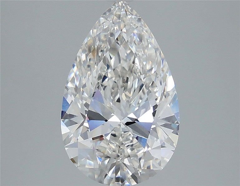 3.04 Carat Pear Shaped, Ideal Cut, F Color, VVS2 Clarity, IGI Certified Lab Grown Diamond