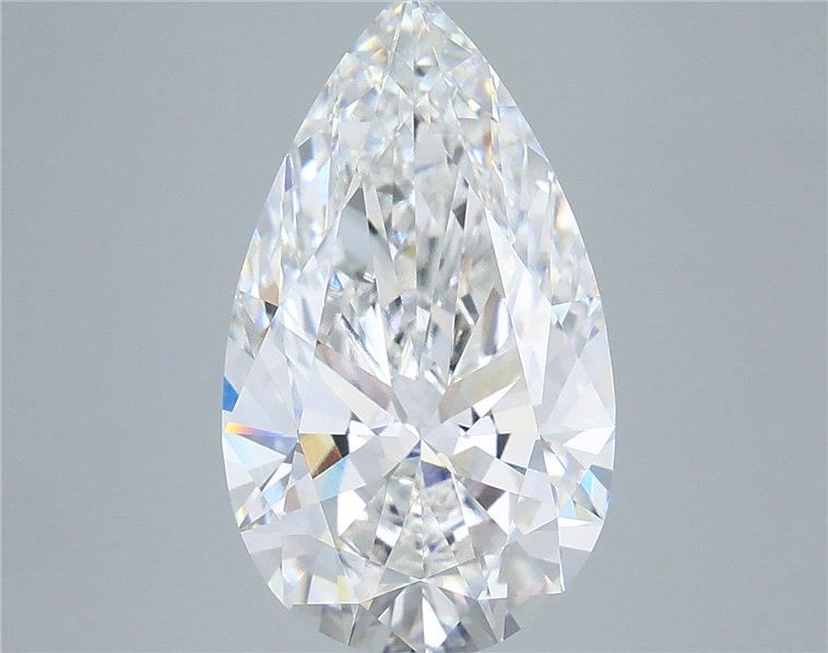 6.08 Carat Pear Shaped, Ideal Cut, E Color, VVS2 Clarity, IGI Certified Lab Grown Diamond
