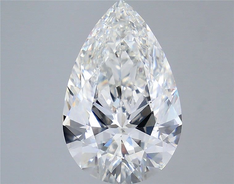 6.09 Carat Pear Shaped, Excellent Cut, F Color, VVS2 Clarity, IGI Certified Lab Grown Diamond
