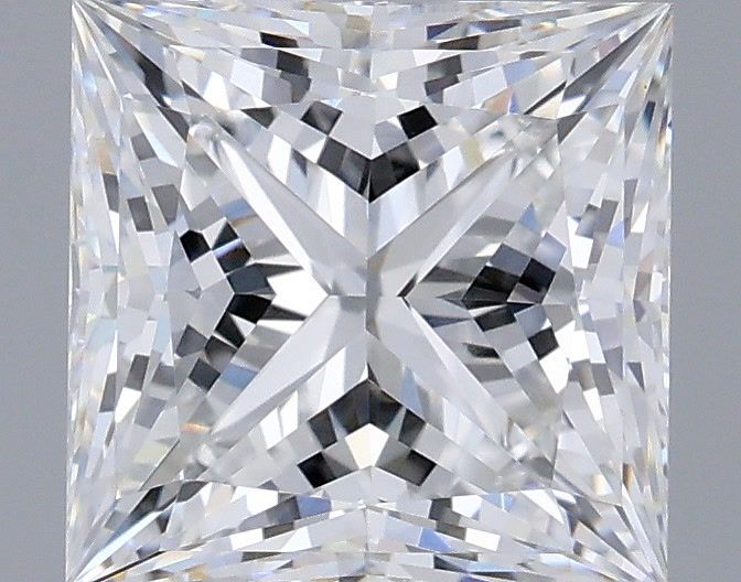2.10 Carat Princess Shaped, Ideal Cut, D Color, VVS1 Clarity, IGI Certified Lab Grown Diamond
