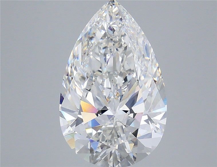5.01 Carat Pear Shaped, Ideal Cut, F Color, VVS2 Clarity, IGI Certified Lab Grown Diamond