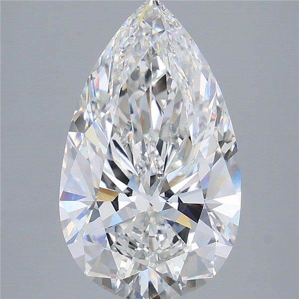 6.08 Carat Pear Shaped, Ideal Cut, F Color, VVS2 Clarity, IGI Certified Lab Grown Diamond