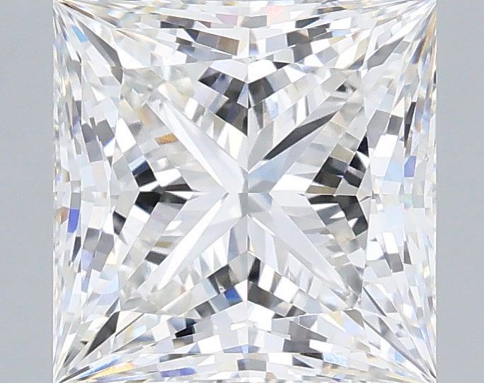 3.10 Carat Princess Shaped, Ideal Cut, F Color, VVS2 Clarity, IGI Certified Lab Grown Diamond