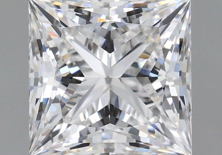 2.10 Carat Princess Shaped, Ideal Cut, E Color, VVS2 Clarity, IGI Certified Lab Grown Diamond