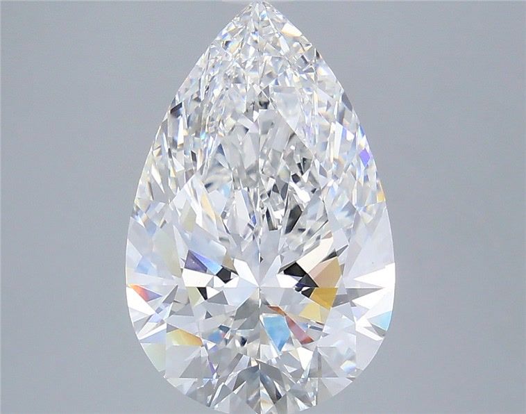 5.08 Carat Pear Shaped, Ideal Cut, E Color, VVS2 Clarity, IGI Certified Lab Grown Diamond