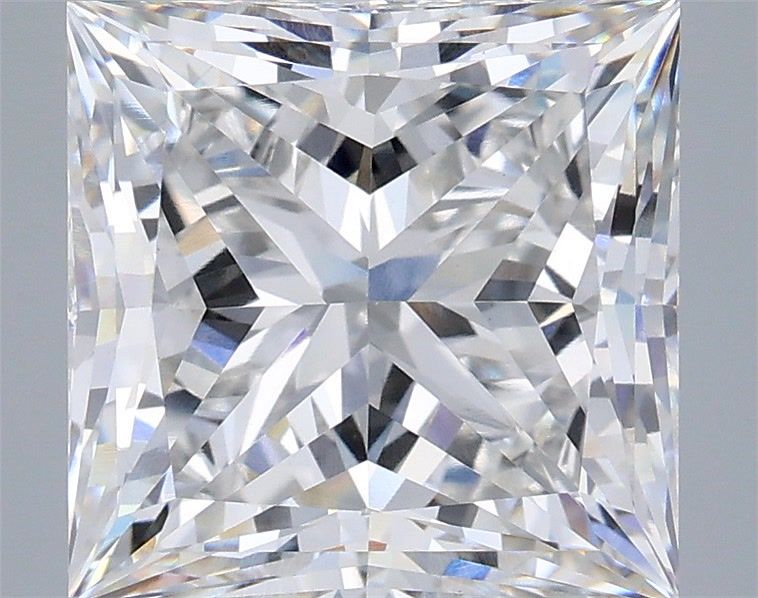 5.55 Carat Princess Shaped, Very Good Cut, F Color, VVS2 Clarity, IGI Certified Lab Grown Diamond