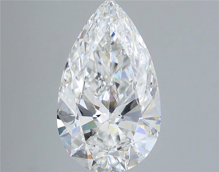 5.02 Carat Pear Shaped, Ideal Cut, F Color, VVS2 Clarity, IGI Certified Lab Grown Diamond