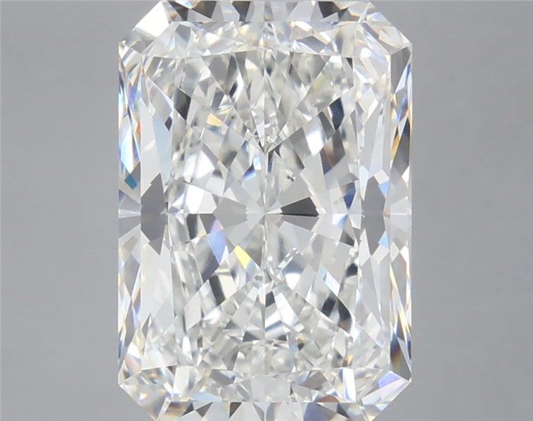 7.64 Carat Radiant Shaped, Very Good Cut, F Color, VVS2 Clarity, IGI Certified Lab Grown Diamond