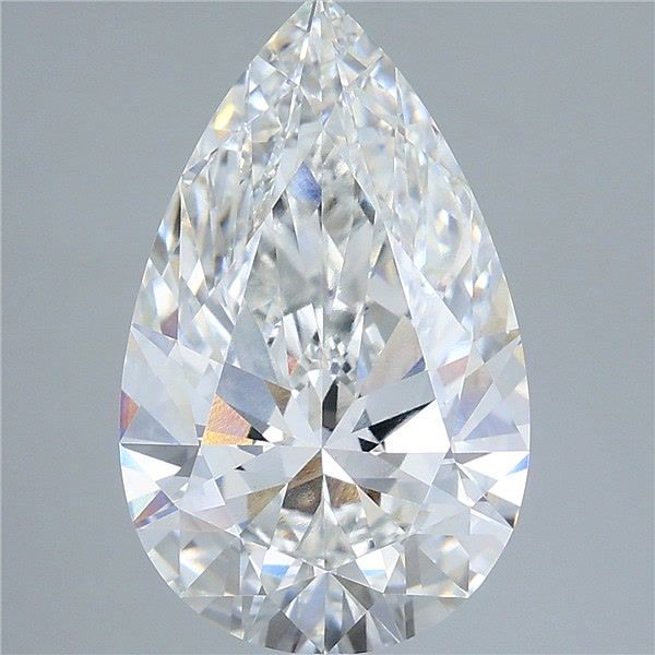 5.09 Carat Pear Shaped, Ideal Cut, F Color, VVS2 Clarity, IGI Certified Lab Grown Diamond