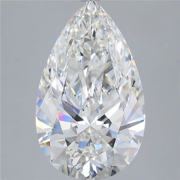 6.06 Carat Pear Shaped, Ideal Cut, F Color, VVS2 Clarity, IGI Certified Lab Grown Diamond