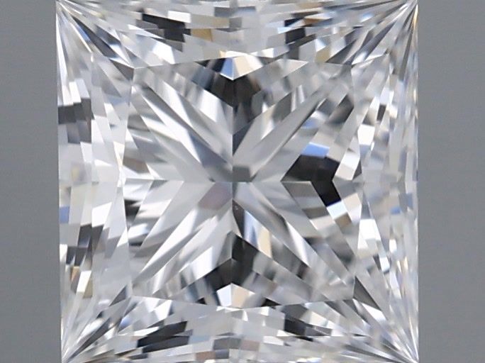 1.07 Carat Princess Shaped, Ideal Cut, D Color, VVS2 Clarity, IGI Certified Lab Grown Diamond