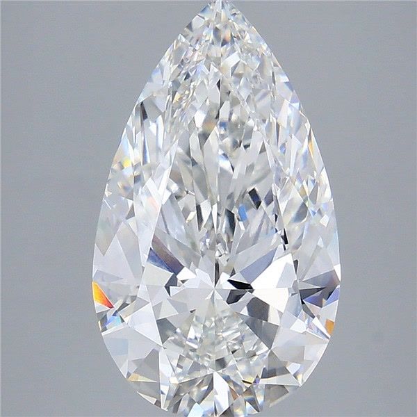 6.09 Carat Pear Shaped, Ideal Cut, F Color, VVS2 Clarity, IGI Certified Lab Grown Diamond