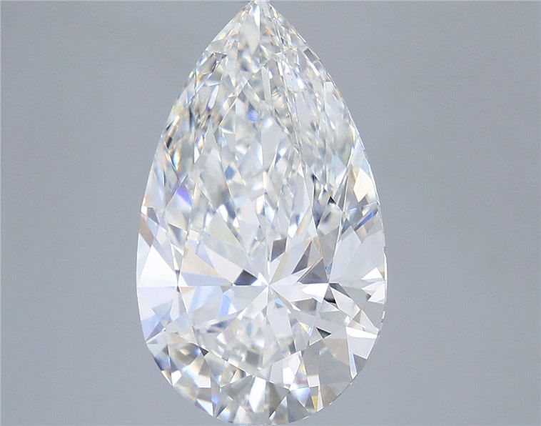6.02 Carat Pear Shaped, Ideal Cut, F Color, VVS2 Clarity, IGI Certified Lab Grown Diamond