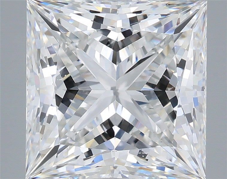 5.10 Carat Princess Shaped, Ideal Cut, E Color, VVS2 Clarity, IGI Certified Lab Grown Diamond