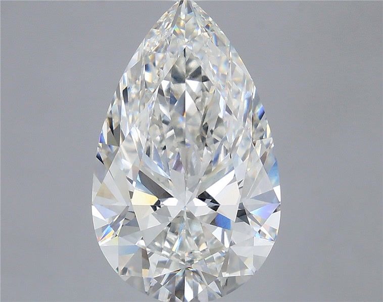 6.07 Carat Pear Shaped, Ideal Cut, F Color, VVS2 Clarity, IGI Certified Lab Grown Diamond