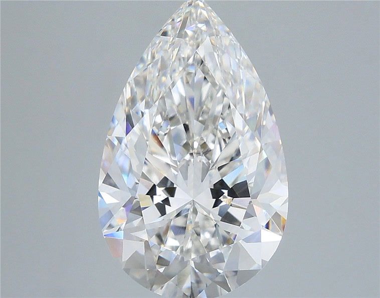 5.09 Carat Pear Shaped, Ideal Cut, F Color, VVS2 Clarity, IGI Certified Lab Grown Diamond