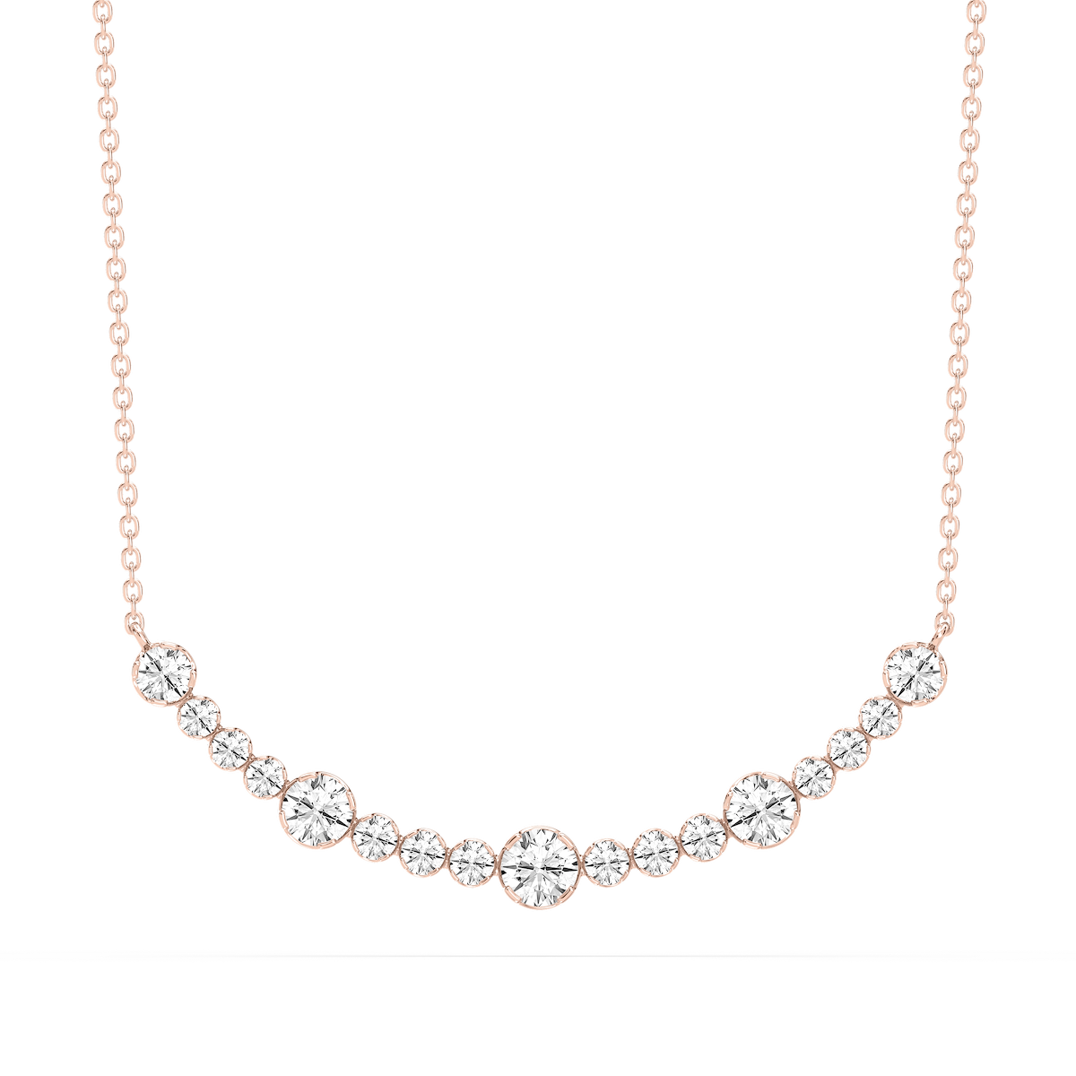 1/2 ctw Round Lab Grown Diamond Bezel Smile Necklace - 16-18 Inches