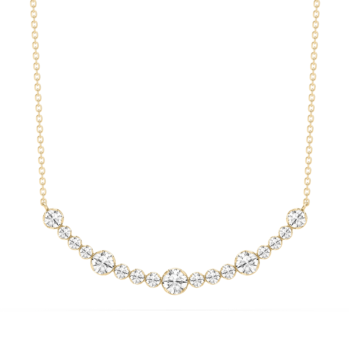 1/2 ctw Round Lab Grown Diamond Bezel Smile Necklace - 16-18 Inches