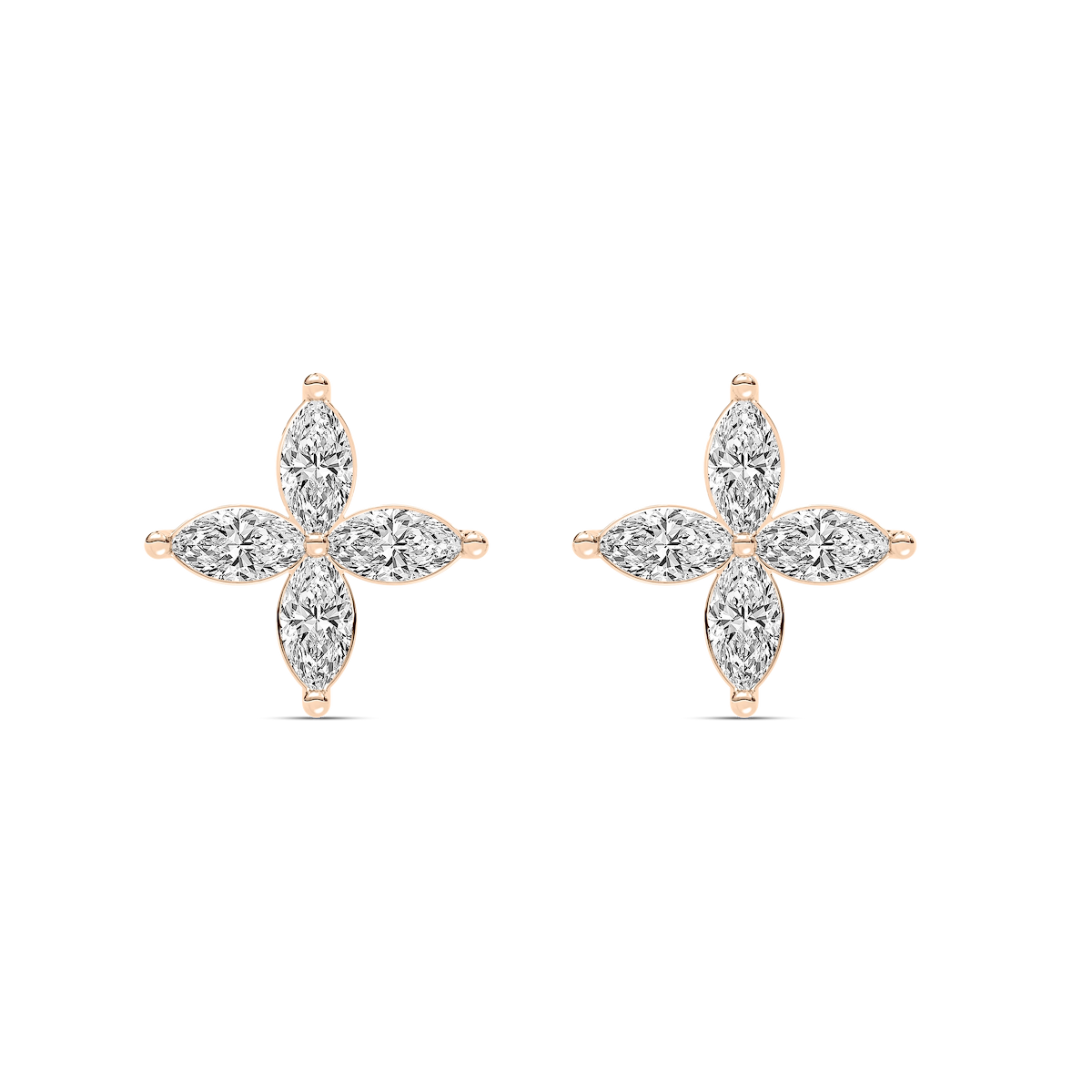 1 ³⁄₅ ctw Marquise Lab Grown Diamond Petal Stud Earrings