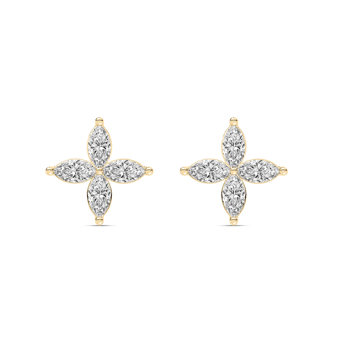 1 ³⁄₅ ctw Marquise Lab Grown Diamond Petal Stud Earrings