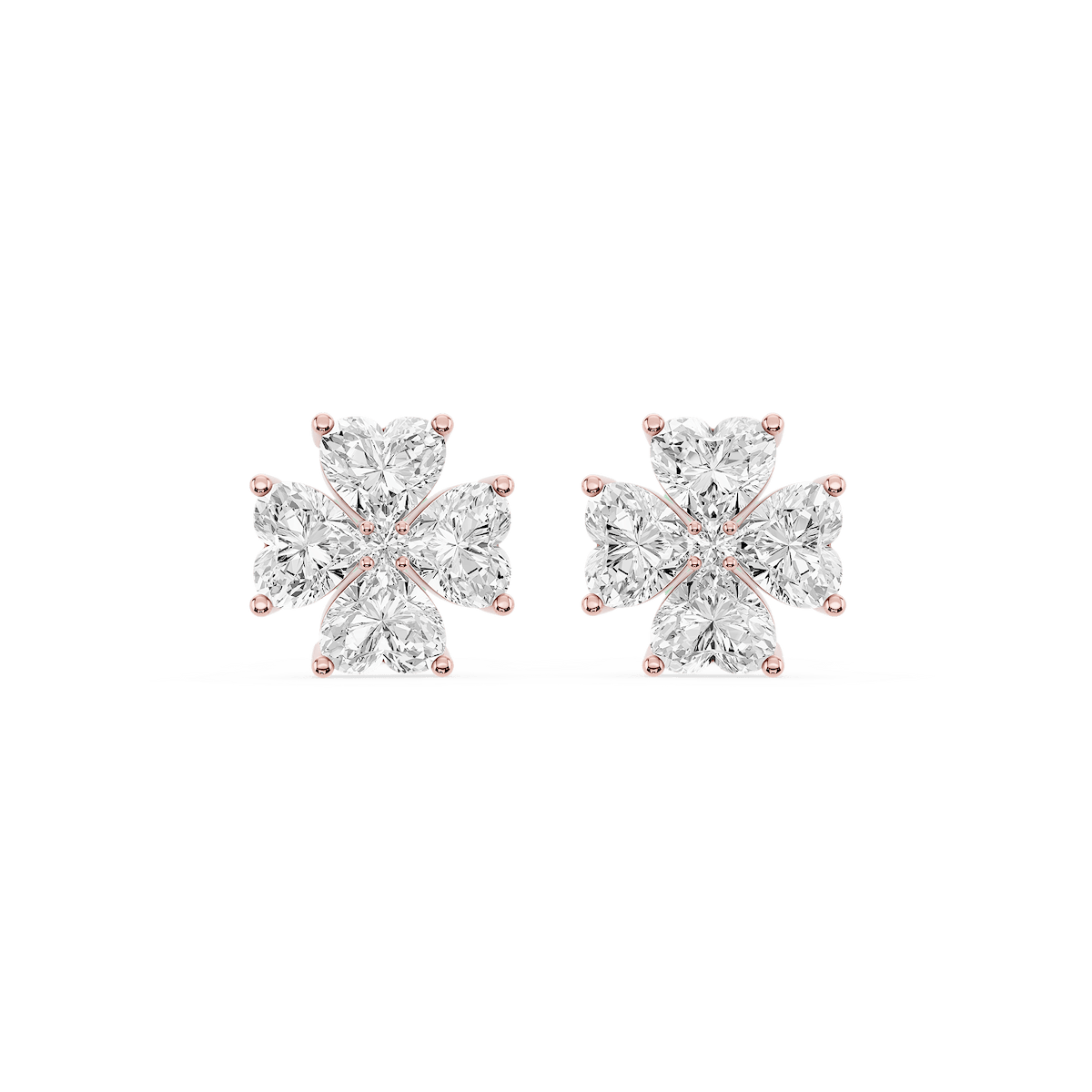 1 ctw Heart Lab Grown Diamond Lucky Heart Stud Earrings