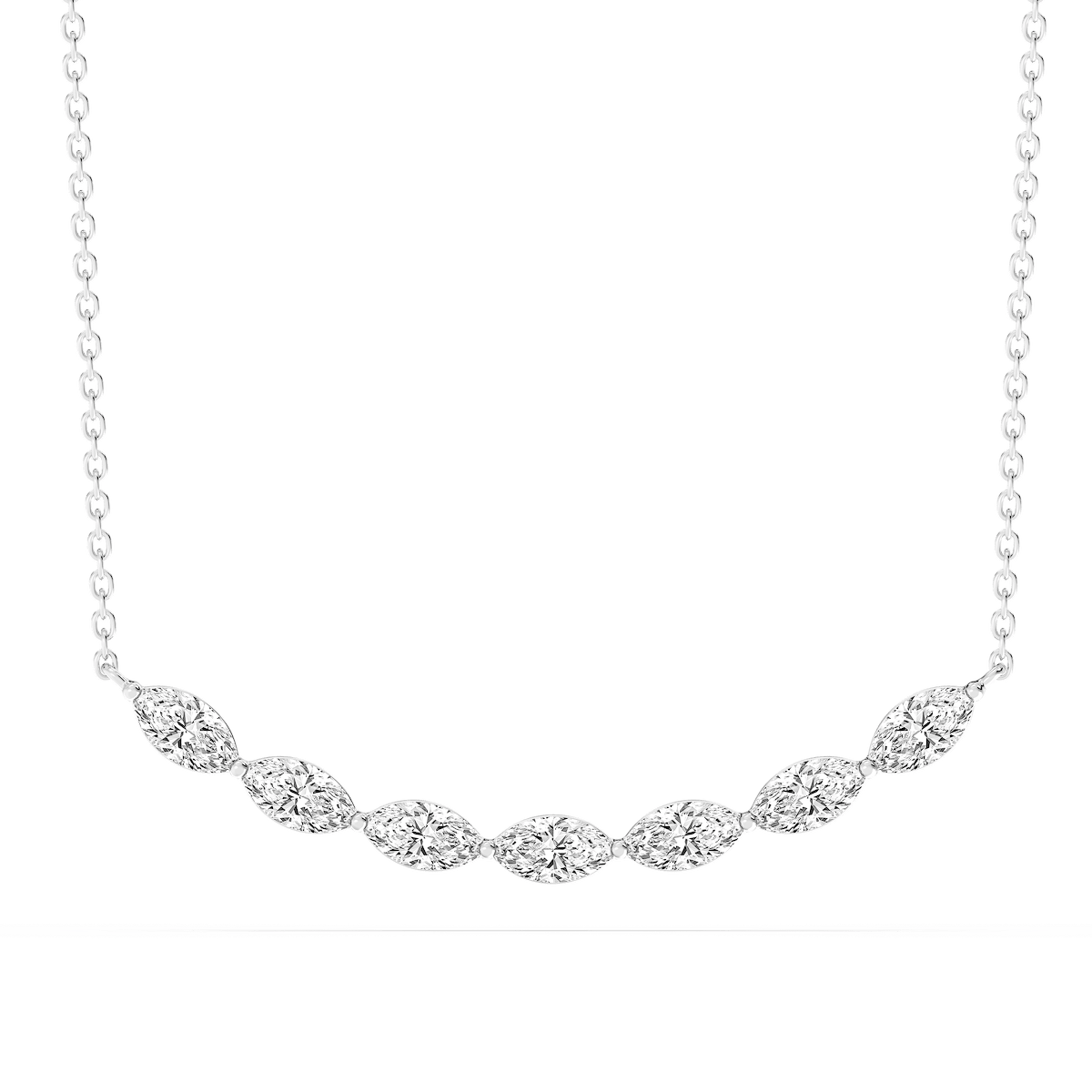 1 ctw Marquise Lab Grown Diamond East West Necklace - 16-18 Inches