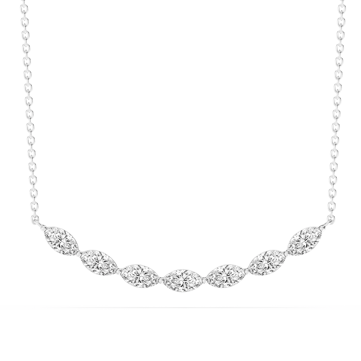1 ctw Marquise Lab Grown Diamond East West Necklace - 16-18 Inches