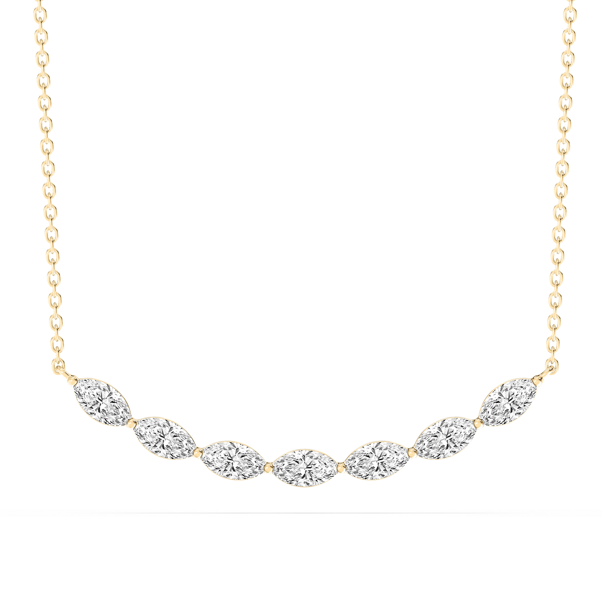 1 ctw Marquise Lab Grown Diamond East West Necklace - 16-18 Inches