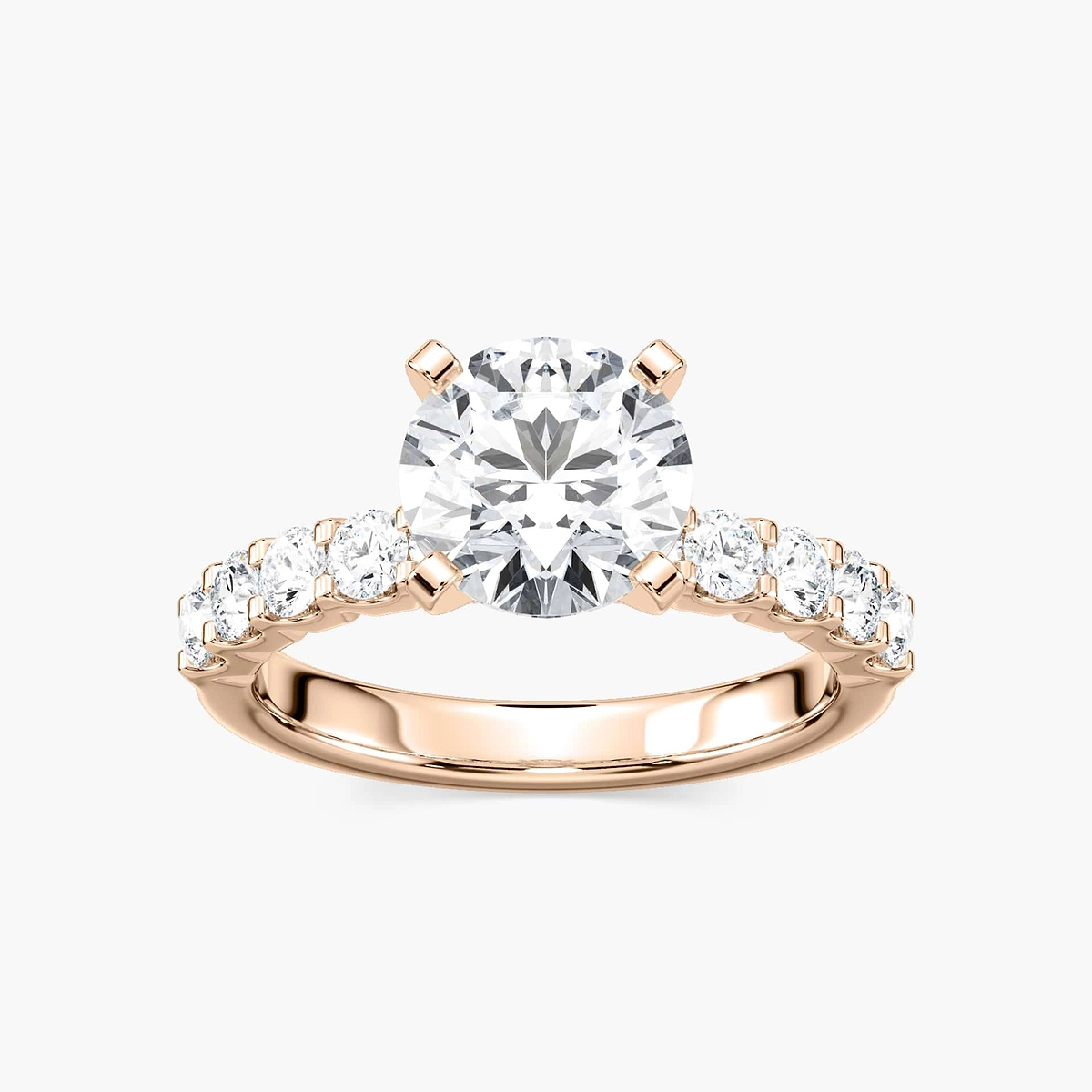 Anna Lab Grown Diamond Shared Prong Side Stone Engagement Ring
