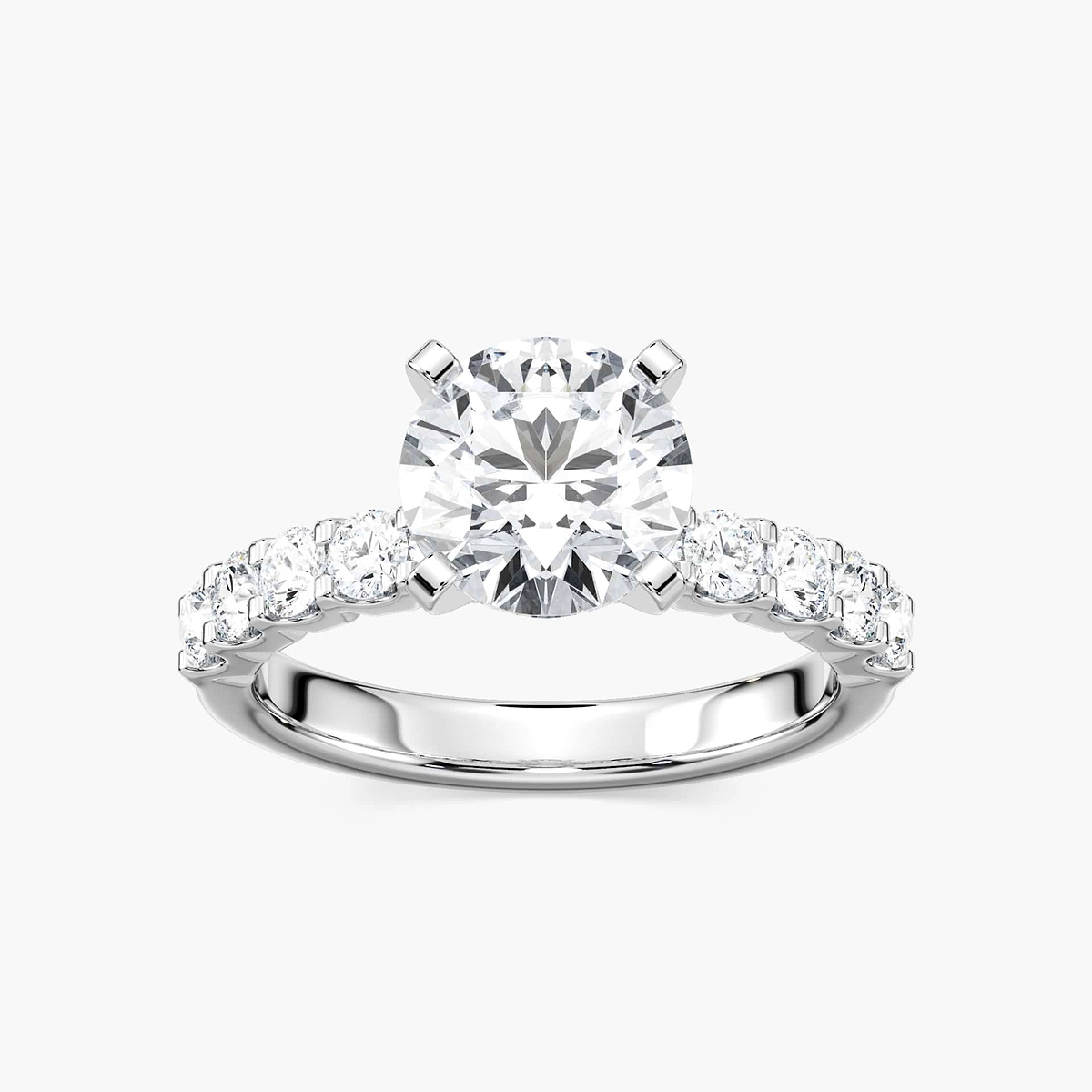 Anna Lab Grown Diamond Shared Prong Side Stone Engagement Ring