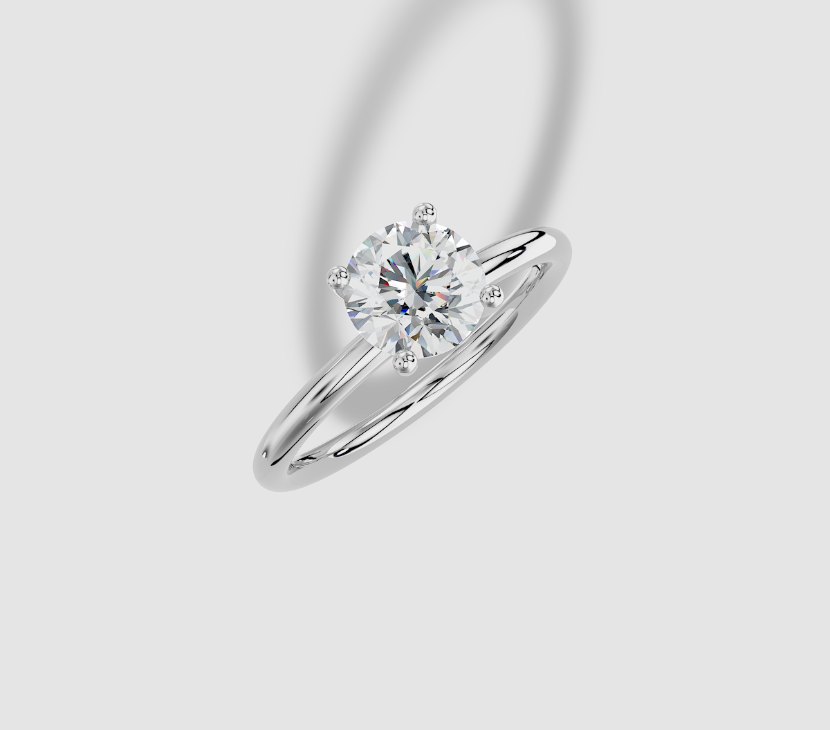 1.00 ctw Round Cut Lab Grown Diamond Standard Classic Prong Set Engagement Ring in 14K Gold